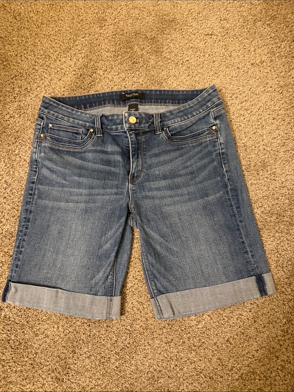 White House Black Market light blue denim shorts